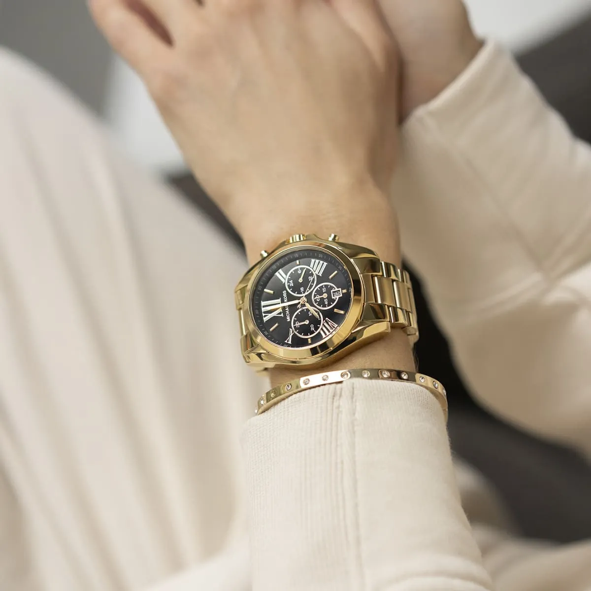mk5739 michael kors watch women black dial metal stainless steel gold strap quartz battery analog chronograph bradshaw 10 mk5739 michael kors watch women black dial metal stainless steel gold strap quartz battery analog chronograph bradshaw 10