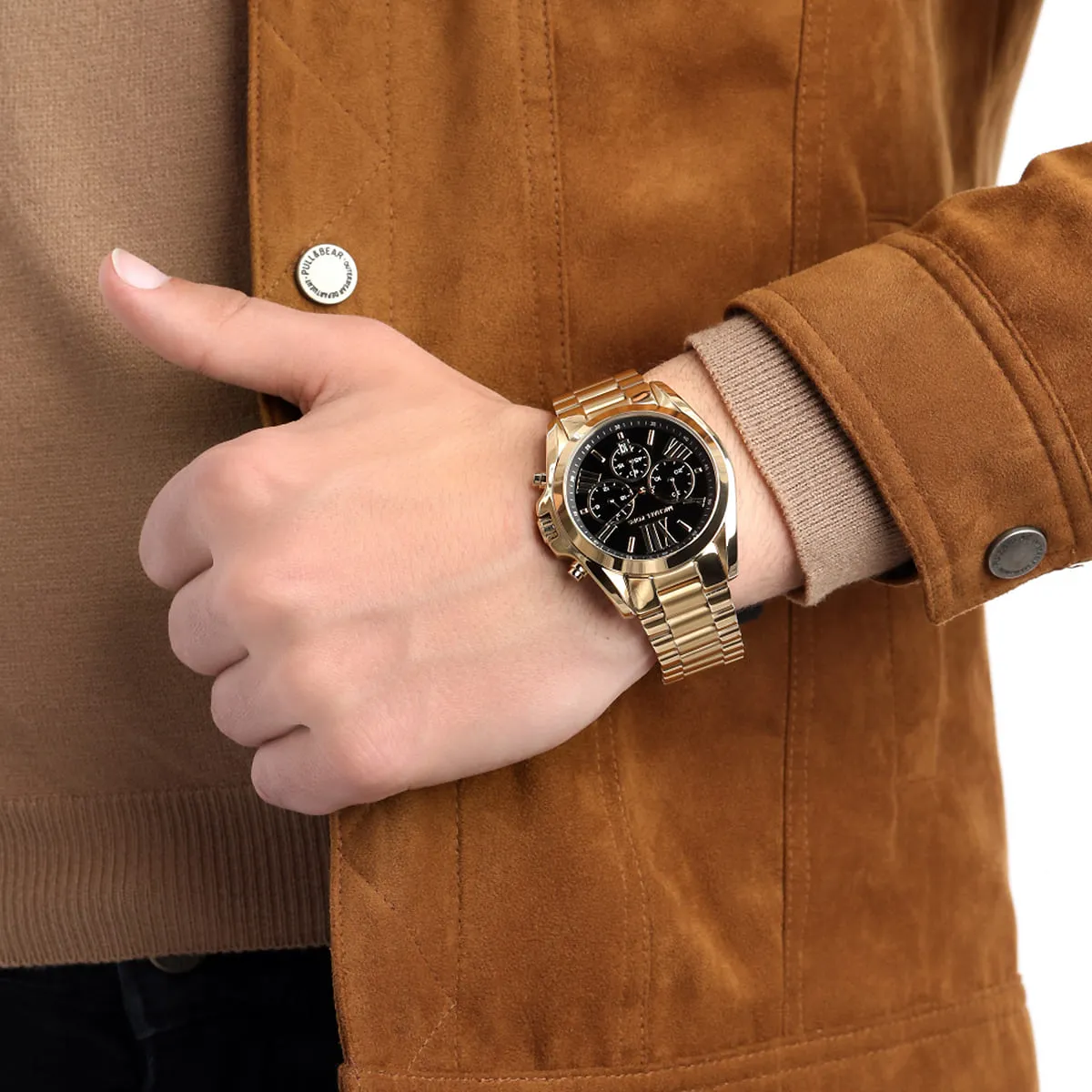 mk5739 michael kors watch women black dial metal stainless steel gold strap quartz battery analog chronograph bradshaw 16 mk5739 michael kors watch women black dial metal stainless steel gold strap quartz battery analog chronograph bradshaw 16
