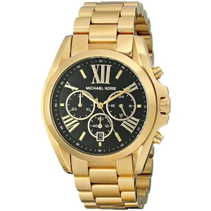 mk5739 michael kors watch women black dial metal stainless steel gold strap quartz battery analog chronograph bradshaw 2