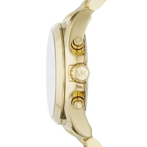 mk5739 michael kors watch women black dial metal stainless steel gold strap quartz battery analog chronograph bradshaw 5