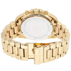 mk5739 michael kors watch women black dial metal stainless steel gold strap quartz battery analog chronograph bradshaw 7
