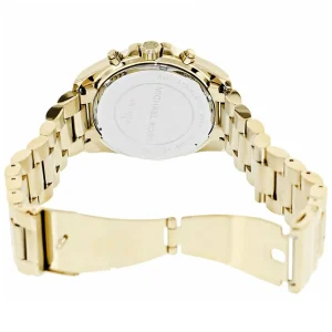 mk5739 michael kors watch women black dial metal stainless steel gold strap quartz battery analog chronograph bradshaw 8
