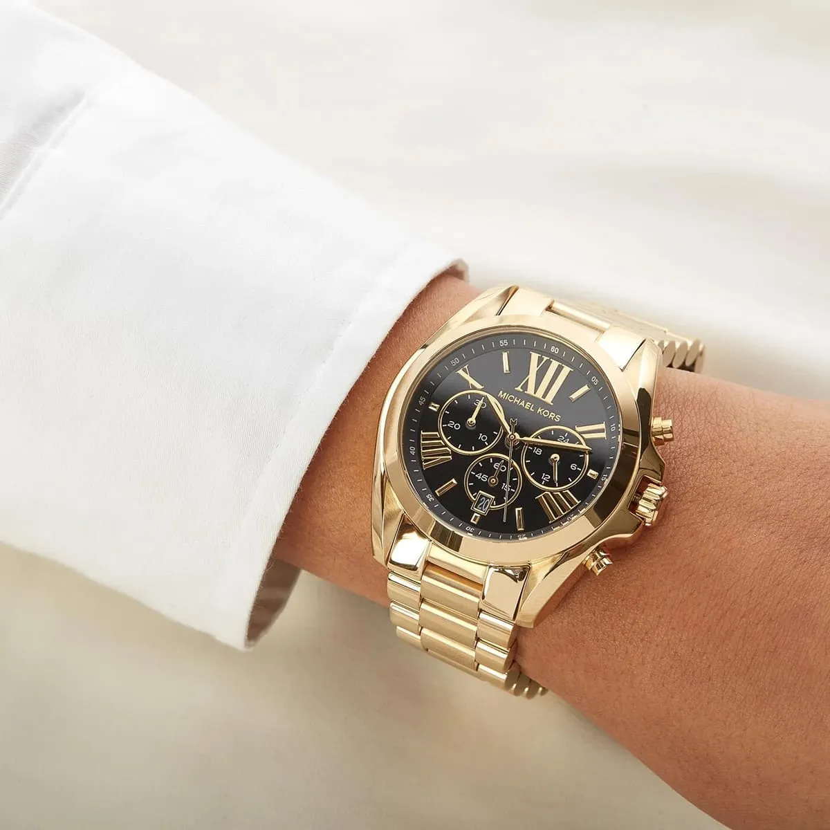mk5739 michael kors watch women black dial metal stainless steel gold strap quartz battery analog chronograph bradshaw 9 mk5739 michael kors watch women black dial metal stainless steel gold strap quartz battery analog chronograph bradshaw 9