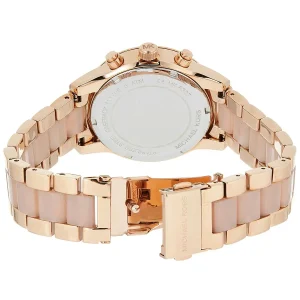 mk6307 michael kors chronograph watch women rose gold dial multi pink golden strap quartz battery analog ritz 5