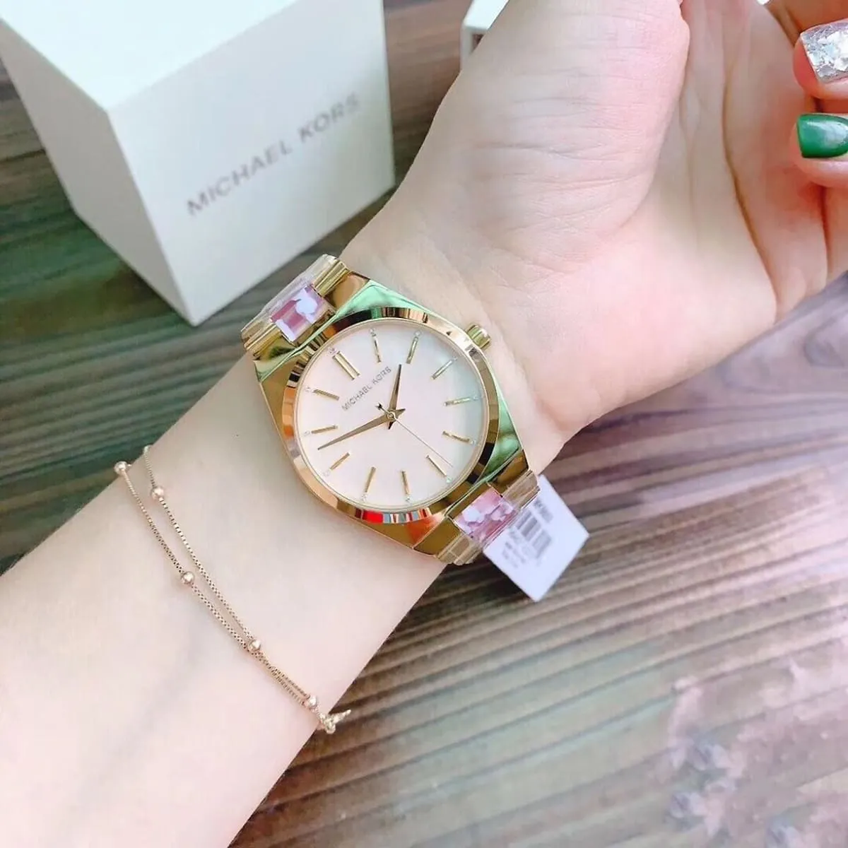 mk6650 michael kors watch women pink dial multi gold strap quartz battery analog three hand channing 6 mk6650 michael kors watch women pink dial multi gold strap quartz battery analog three hand channing 6