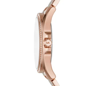mk6930 michael kors watch women crystals blue dial metal stainless steel rose gold strap quartz battery analog three hand kacie 3 1024x1024