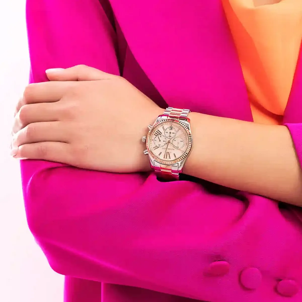 mk7219 michael kors watch women mother of pearl rose gold dial metal stainless steel silver two tone strap quartz battery analog chronograph lexington 12 mk7219 michael kors watch women mother of pearl rose gold dial metal stainless steel silver two tone strap quartz battery analog chronograph lexington 12