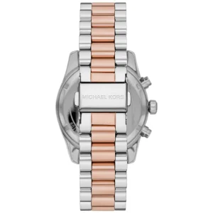 mk7219 michael kors watch women mother of pearl rose gold dial metal stainless steel silver two tone strap quartz battery analog chronograph lexington 9