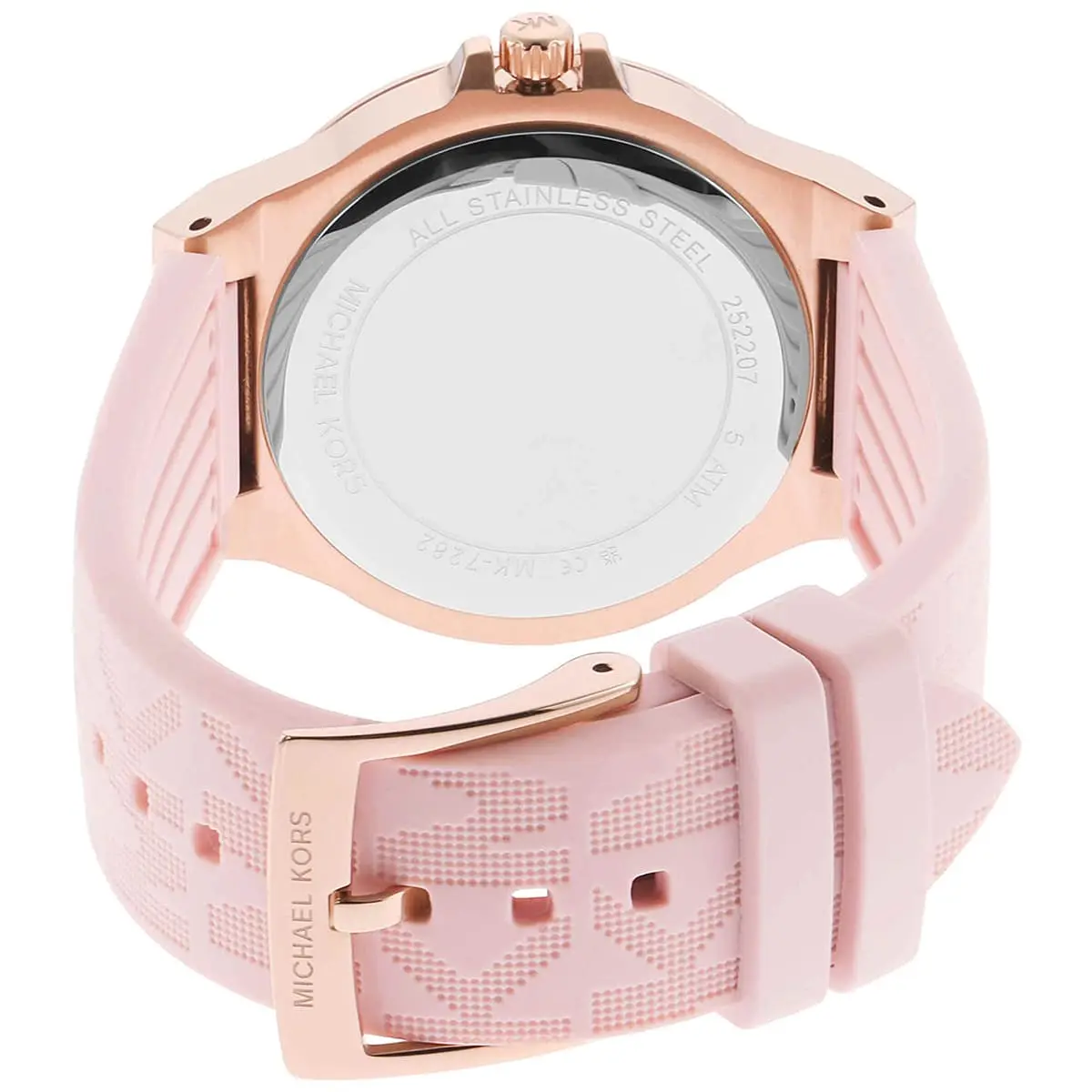 mk7282 michael kors watch women rose gold dial rubber pink strap quartz battery analog three hand crystals lennox 3 mk7282 michael kors watch women rose gold dial rubber pink strap quartz battery analog three hand crystals lennox 3