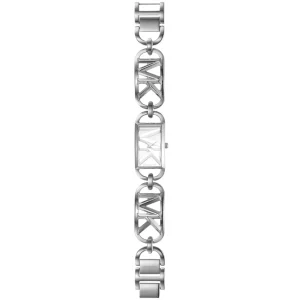 mk7407 michael kors watch women mk logo silver dial metal stainless steel strap quartz battery square analog three hand mk empire 6