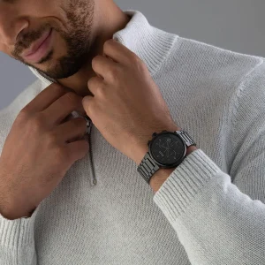 1514001 hugo boss watch men black dial metal stainless strap quartz battery analog chronograph one 12