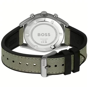 1514092 hugo boss watch men green dial rubber strap quartz battery analog chronograph top 4