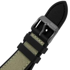 1514092 hugo boss watch men green dial rubber strap quartz battery analog chronograph top 8