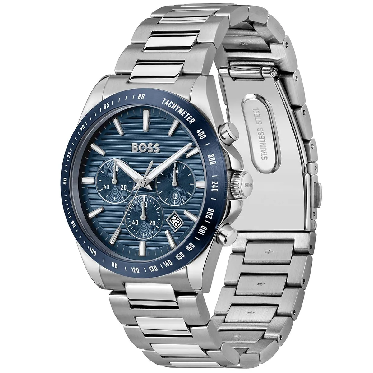 1514240 hugo boss watch men blue dial stainless steel metal silver strap quartz battery analog chronograph strike 2 1514240 hugo boss watch men blue dial stainless steel metal silver strap quartz battery analog chronograph strike 2