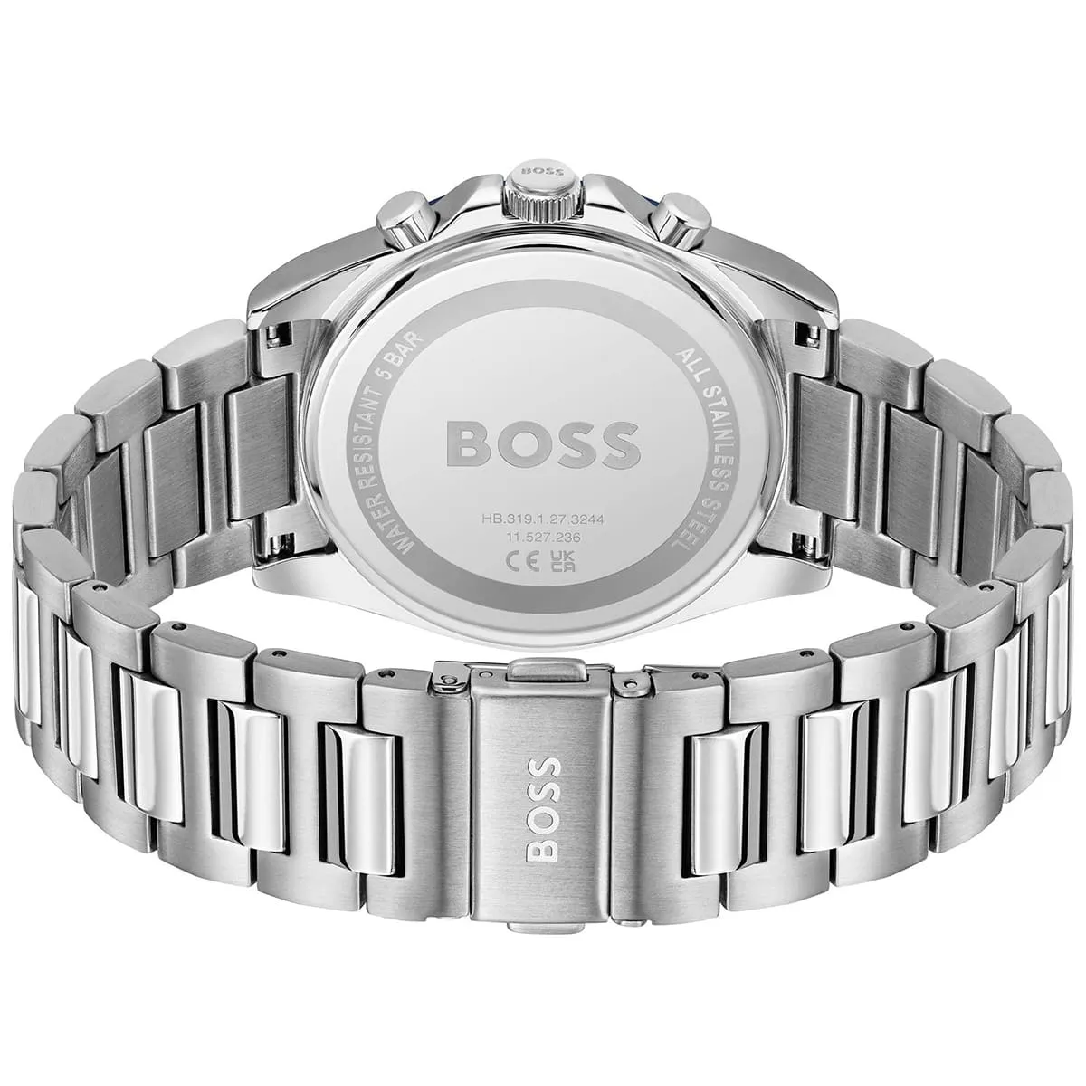 1514240 hugo boss watch men blue dial stainless steel metal silver strap quartz battery analog chronograph strike 3 1514240 hugo boss watch men blue dial stainless steel metal silver strap quartz battery analog chronograph strike 3