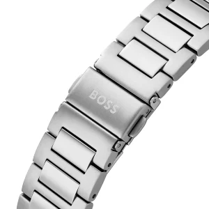 1514240 hugo boss watch men blue dial stainless steel metal silver strap quartz battery analog chronograph strike 6