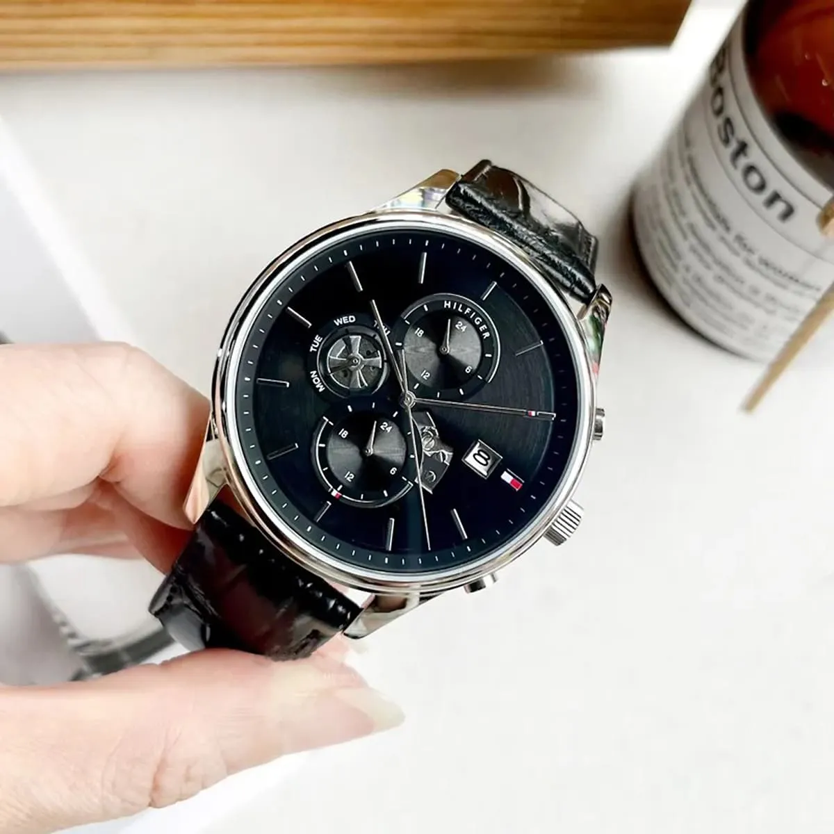 1710502 tommy hilfiger watch men black dial leather strap quartz battery analog weston 5 1710502 tommy hilfiger watch men black dial leather strap quartz battery analog weston 5