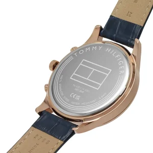 1710503 tommy hilfiger watch men blue dial leather strap quartz battery analog weston 4