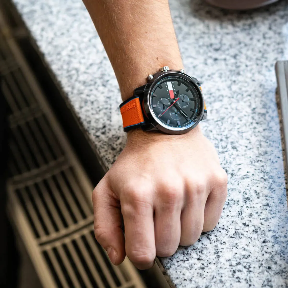 1710583 tommy hilfiger watch men black dial rubber orange strap quartz analog wynwood 5 1710583 tommy hilfiger watch men black dial rubber orange strap quartz analog wynwood 5