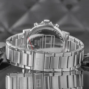 1710588 tommy hilfiger watch men blue dial metal stainless steel silver strap quartz battery analog tyson 7