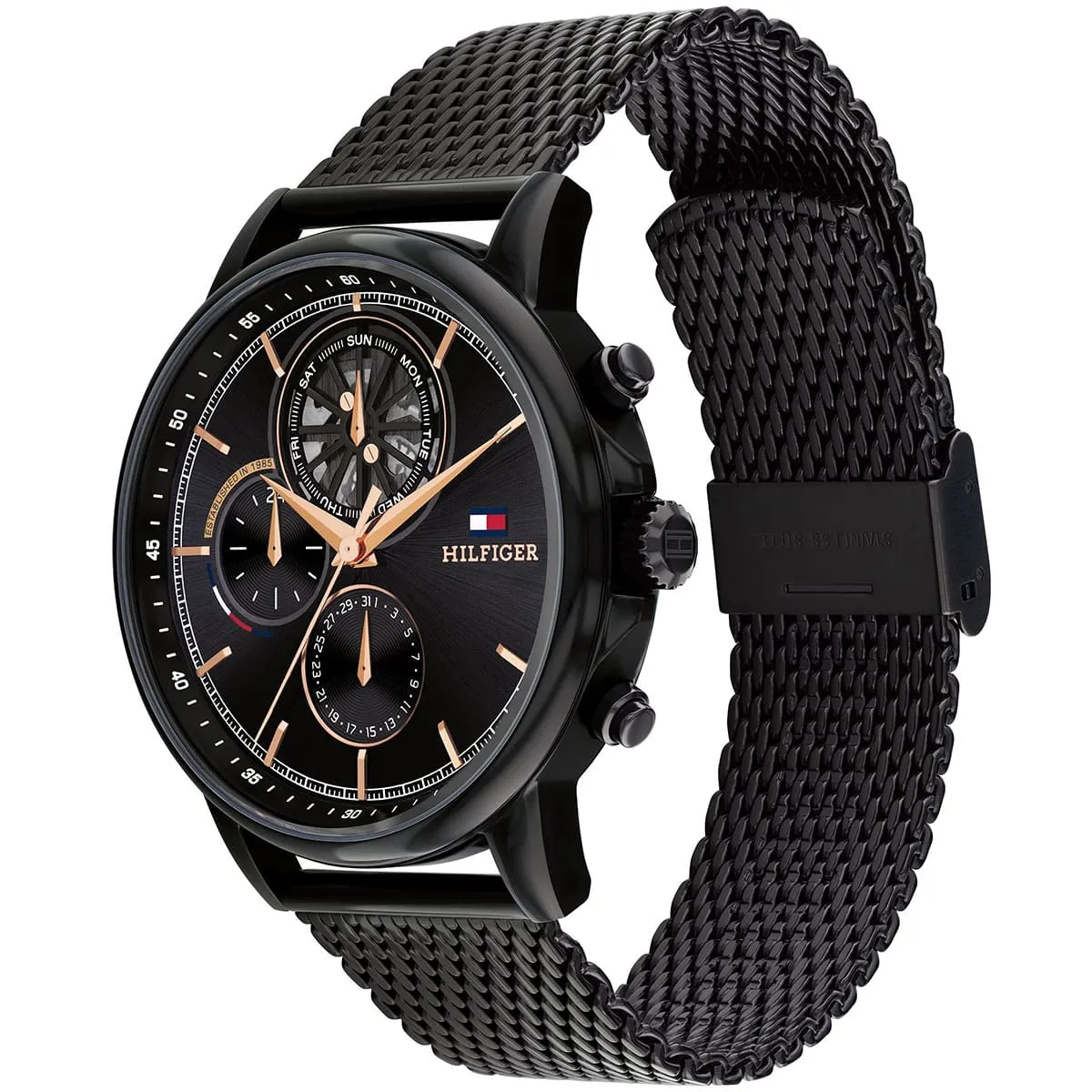 1710610 tommy hilfiger watch men black dial metal stainless steel mesh strap quartz analog stewart 2 1710610 tommy hilfiger watch men black dial metal stainless steel mesh strap quartz analog stewart 2