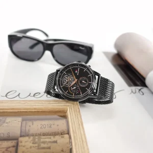 1710610 tommy hilfiger watch men black dial metal stainless steel mesh strap quartz analog stewart 5