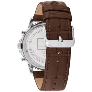 1710629 tommy hilfiger watch established in 1985 men navy dial leather brown strap quartz analog stewart 3