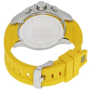 1791144 tommy hilfiger watch 5atm men gray dial rubber yellow strap quartz battery analog nolan 3