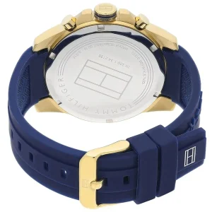 1791353 tommy hilfiger watch 5atm water resistant men white dial rubber blue strap quartz battery analog decker 3