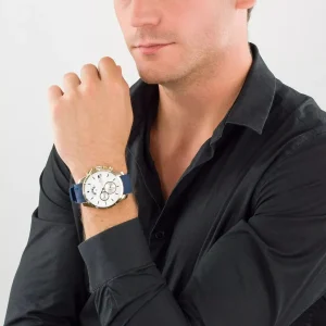 1791353 tommy hilfiger watch 5atm water resistant men white dial rubber blue strap quartz battery analog decker 8