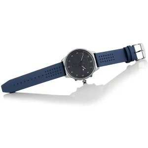 1791578 tommy hilfiger watch 5atm 165 feet water resistant men gray dial leather blue strap quartz battery analog three hand chase 7