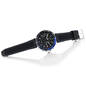 1791724 tommy hilfiger watch men black dial rubber strap quartz analog day date month bank 5