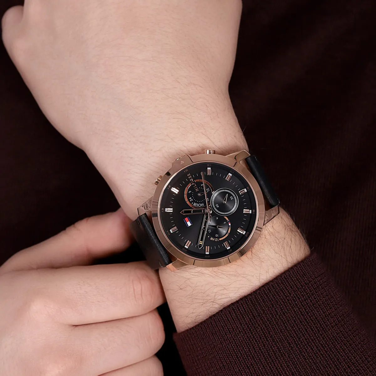 1791798 tommy hilfiger watch men black dial leather strap quartz battery analog chronograph jameson 7 1791798 tommy hilfiger watch men black dial leather strap quartz battery analog chronograph jameson 7