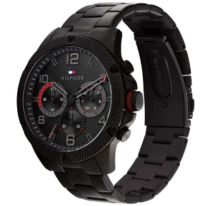 1792030 tommy hilfiger watch men black dial metal stainless steel strap quartz battery analog blaze 2