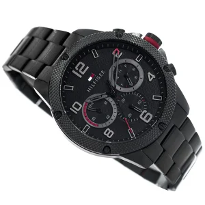 1792030 tommy hilfiger watch men black dial metal stainless steel strap quartz battery analog blaze 4