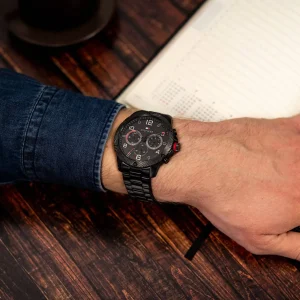 1792030 tommy hilfiger watch men black dial metal stainless steel strap quartz battery analog blaze 7
