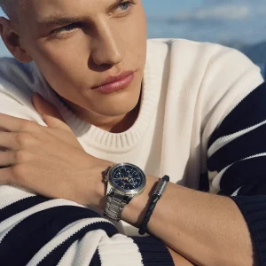 1792059 tommy hilfiger watch men blue dial metal stainless steel silver strap quartz battery analog lars 12