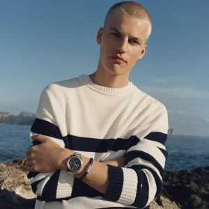1792059 tommy hilfiger watch men blue dial metal stainless steel silver strap quartz battery analog lars 13