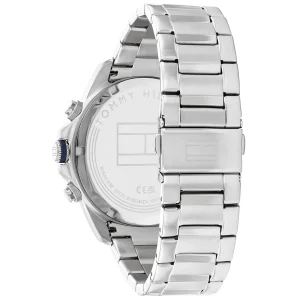 1792059 tommy hilfiger watch men blue dial metal stainless steel silver strap quartz battery analog lars 3