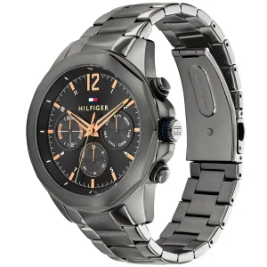 1792061 tommy hilfiger watch men black dial metal stainless steel strap quartz battery analog lars 2