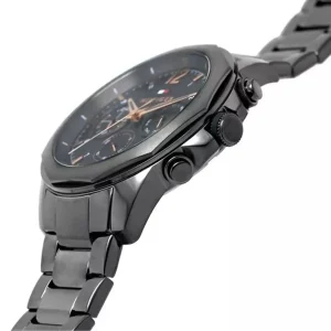 1792061 tommy hilfiger watch men black dial metal stainless steel strap quartz battery analog lars 4