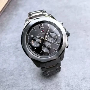 1792061 tommy hilfiger watch men black dial metal stainless steel strap quartz battery analog lars 5