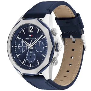 1792063 tommy hilfiger watch men blue dial leather strap quartz battery analog lars 2