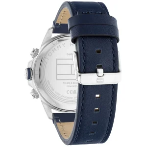 1792063 tommy hilfiger watch men blue dial leather strap quartz battery analog lars 3
