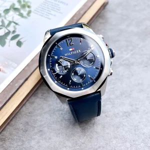 1792063 tommy hilfiger watch men blue dial leather strap quartz battery analog lars 4