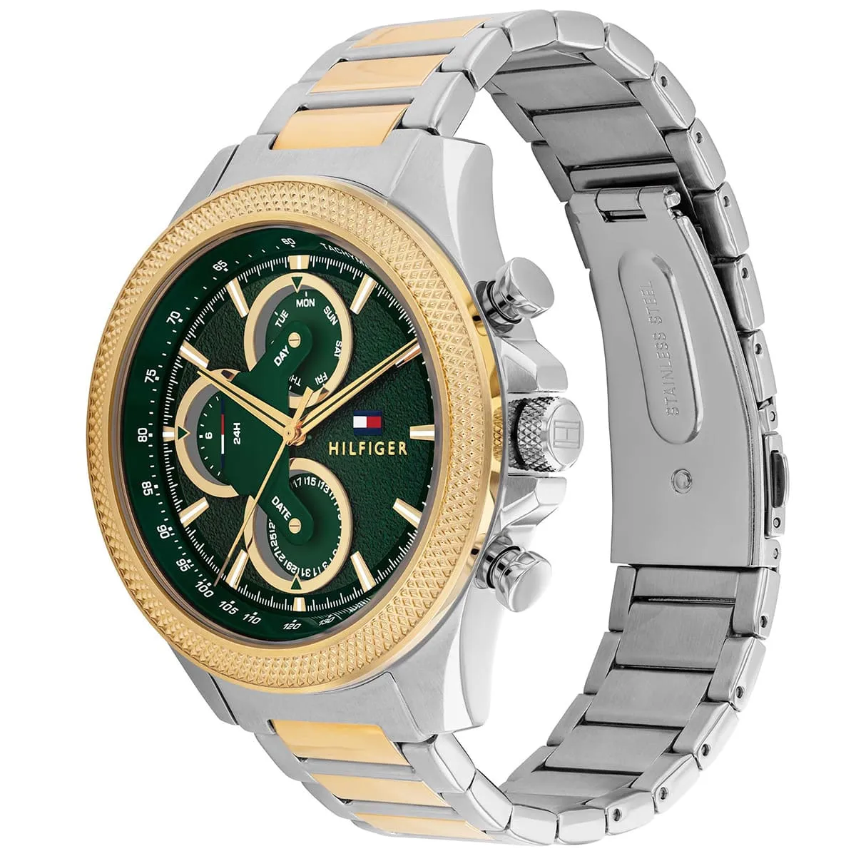 1792079 tommy hilfiger watch men green dial metal stainless steel silver gold strap quartz battery analog clark 2 1792079 tommy hilfiger watch men green dial metal stainless steel silver gold strap quartz battery analog clark 2