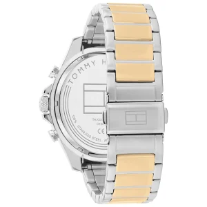 1792079 tommy hilfiger watch men green dial metal stainless steel silver gold strap quartz battery analog clark 3