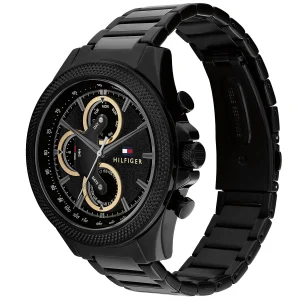 1792081 tommy hilfiger watch men black dial metal stainless steel strap quartz battery analog clark 2