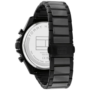 1792081 tommy hilfiger watch men black dial metal stainless steel strap quartz battery analog clark 3