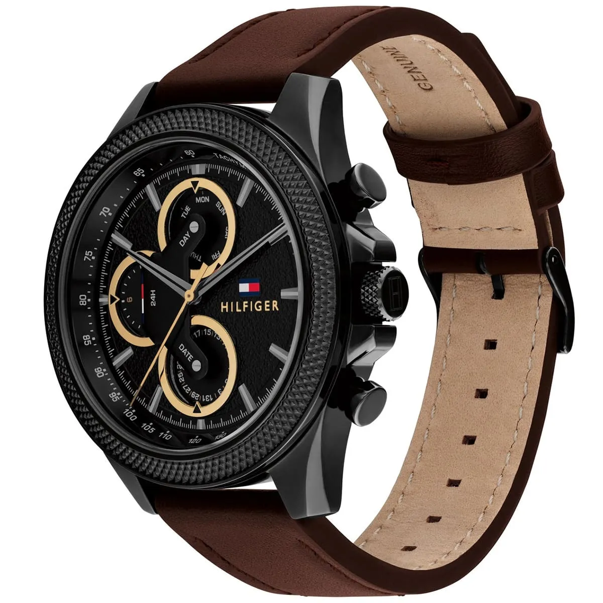 1792164 tommy hilfiger watch men black dial leather brown strap quartz analog clark 2 1792164 tommy hilfiger watch men black dial leather brown strap quartz analog clark 2